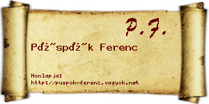 Püspök Ferenc névjegykártya